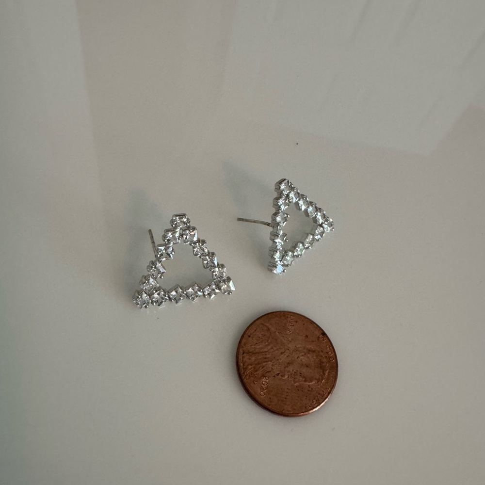 Elegant Silver Triangle Stud Earrings